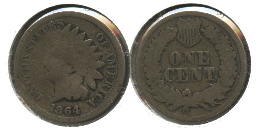 1864 Copper Nickel Indian Head Cent Good-4 #bz Obverse Scratches
