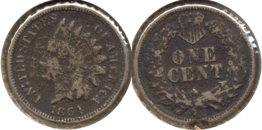 1864 Copper Nickel Indian Head Cent Good-4 j Dark