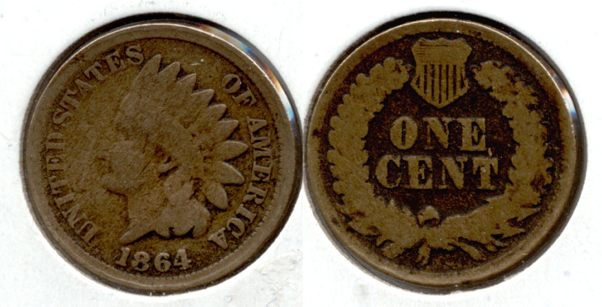 1864 Copper Nickel Indian Head Cent Good-4 s