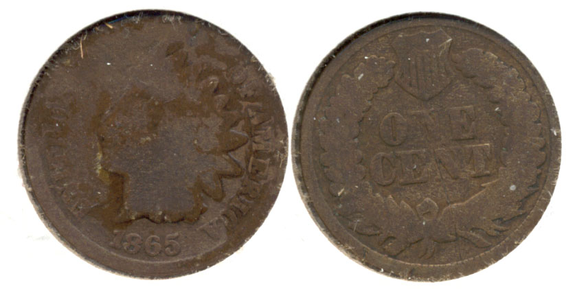 1865 Indian Head Cent AG-3 f