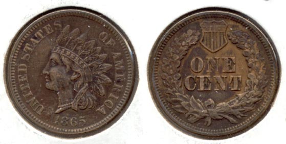 1865 Indian Head Cent AU-50