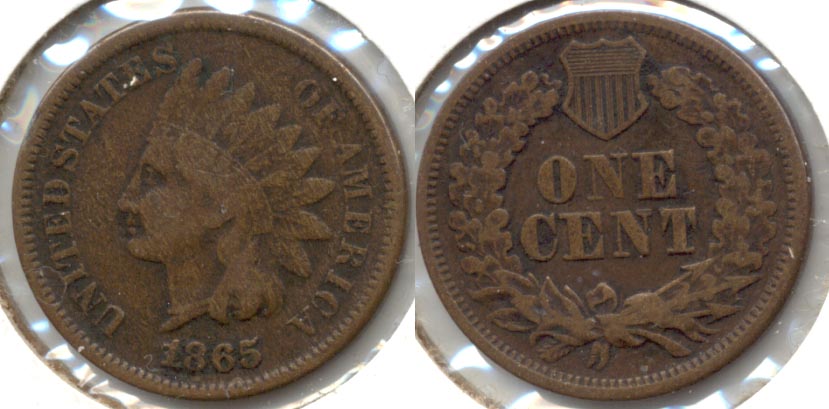 1865 Indian Head Cent Fine-12 f