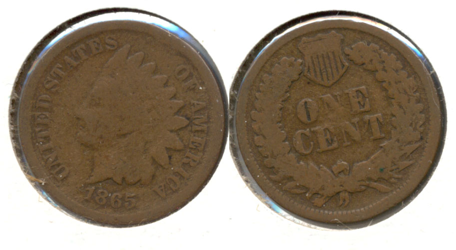 1865 Indian Head Cent Good-4 al Obverse Marks