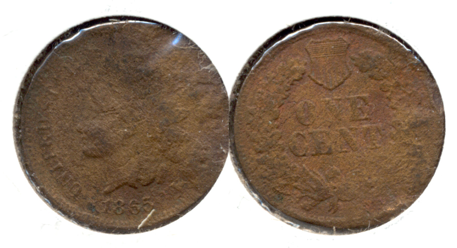 1865 Indian Head Cent Good-4 ap Porous