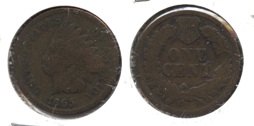 1865 Indian Head Cent Good-4 #aw Reverse Bump