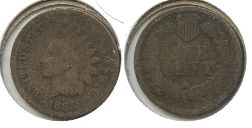 1865 Indian Head Cent Good-4 #bg Old Cleaning