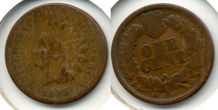 1865 Indian Head Cent Good-4 k Obverse Hit