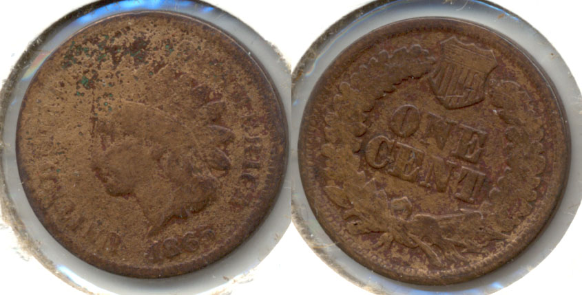 1865 Indian Head Cent Good-4 m Cleaned