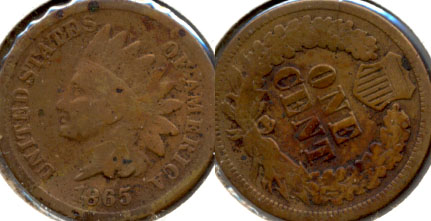 1865 Indian Head Cent Good-4 p