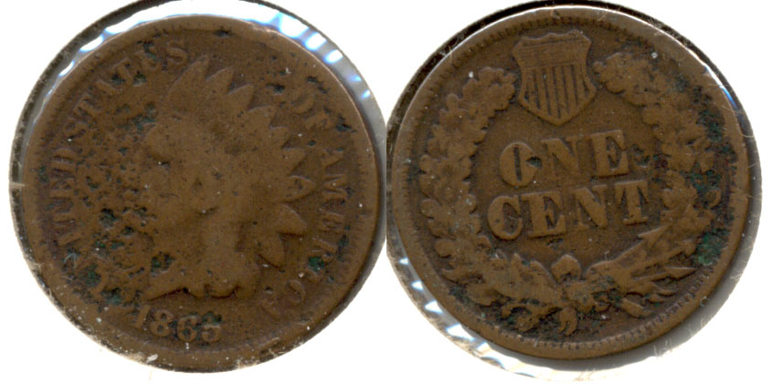 1865 Indian Head Cent Good-4 r Porous