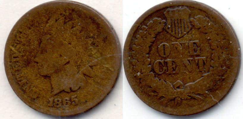 1865 Indian Head Cent Good-4 w