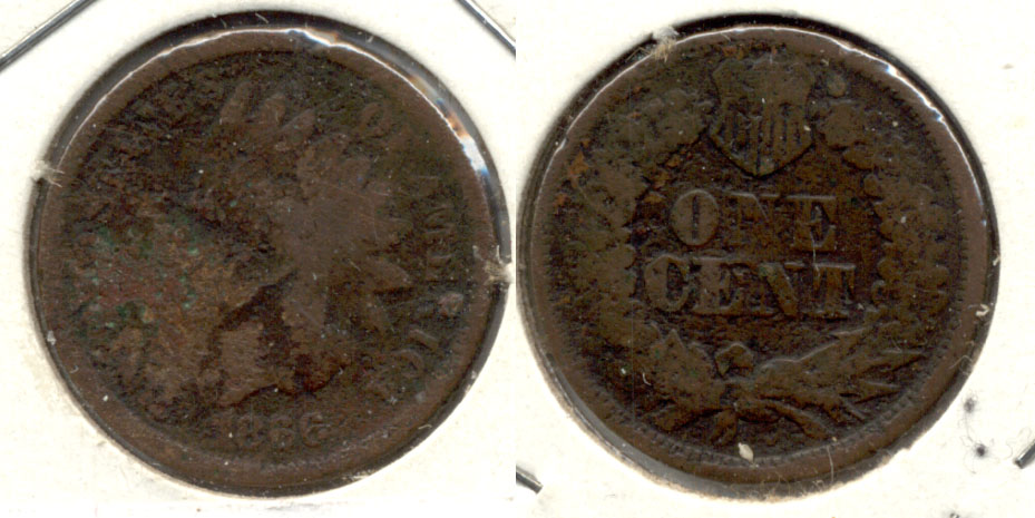 1866 Indian Head Cent AG-3 c Porous