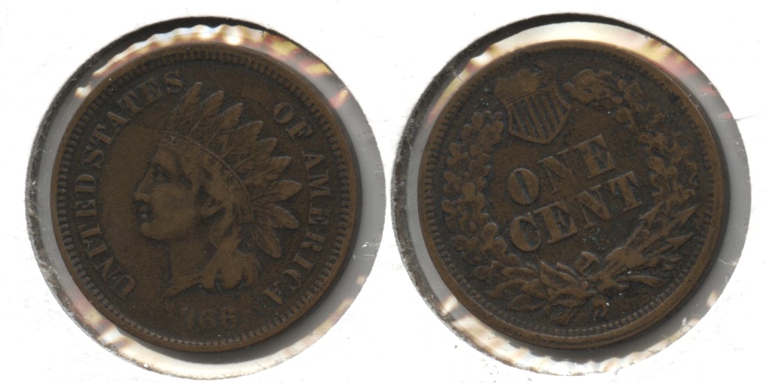 1866 Indian Head Cent Fine-12 #b