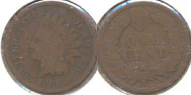 1866 Indian Head Cent Good-4