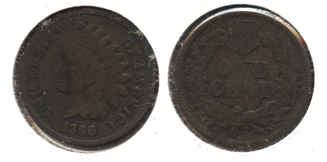 1866 Indian Head Cent Good-6