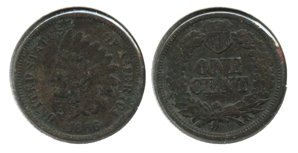 1866 6 over 6 Indian Head Cent VG-8 #e Dark