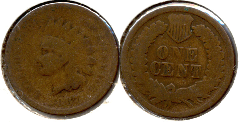 1867 Indian Head Cent AG-3 a