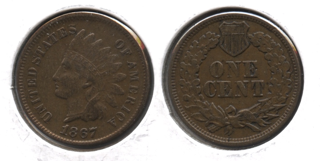 1867 Indian Head Cent AU-50
