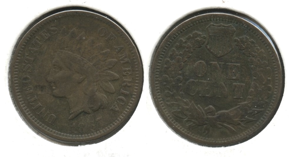 1867 Indian Head Cent Fine-12 #c Obverse Mark