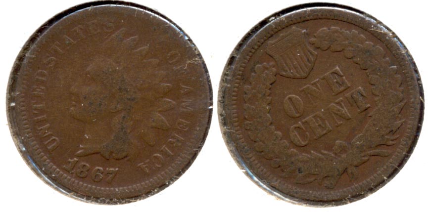 1867 Indian Head Cent Good-4 a