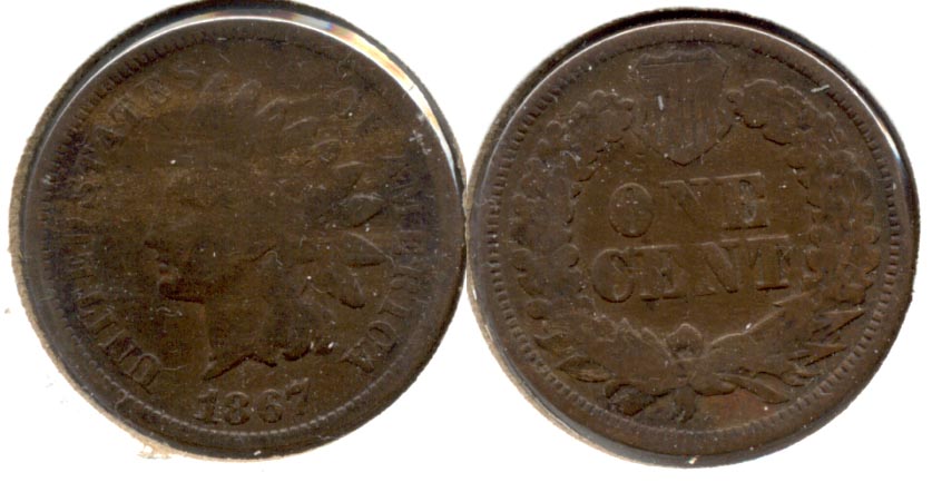 1867 Indian Head Cent Good-4 b