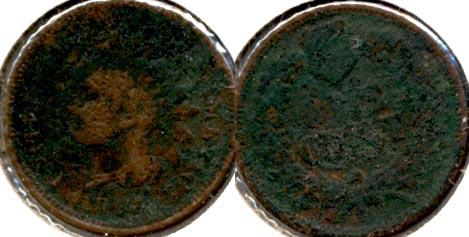 1867 Indian Head Cent Good-4 e Corroded
