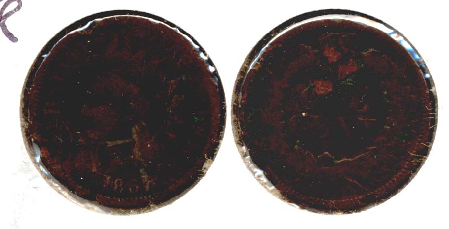 1867 Indian Head Cent Good-4 g Damaged