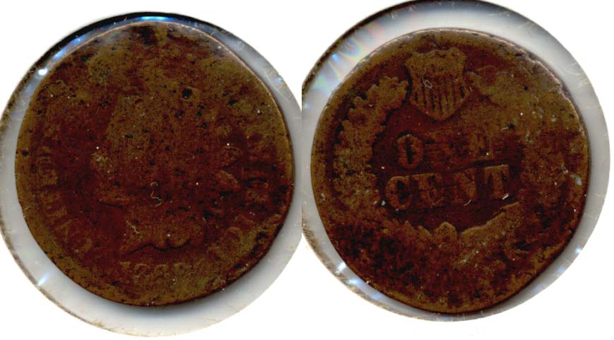 1868 Indian Head Cent AG-3 d Damage