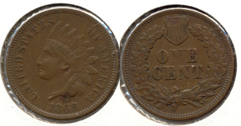 1868 Indian Head Cent EF-45