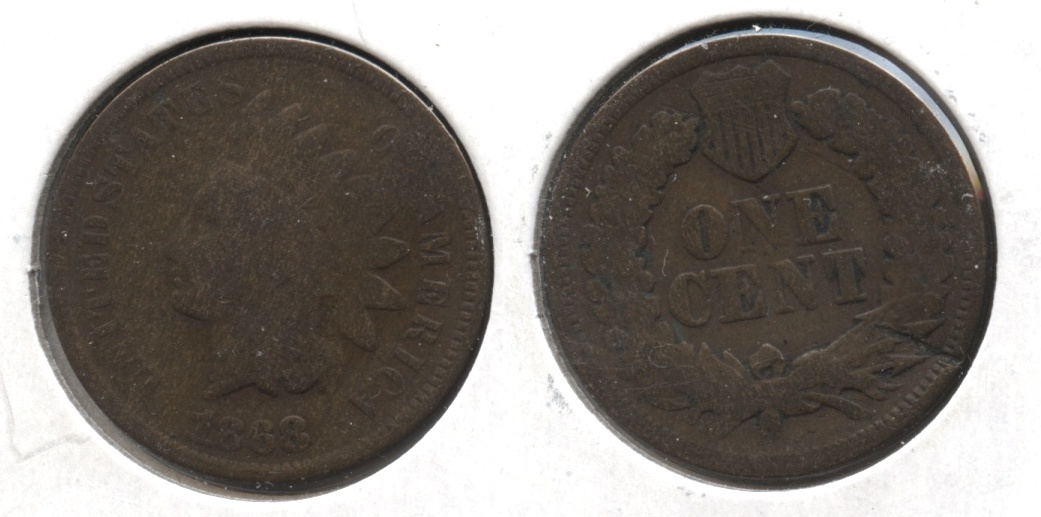 1868 Indian Head Cent Good-4 #s Reverse Hit