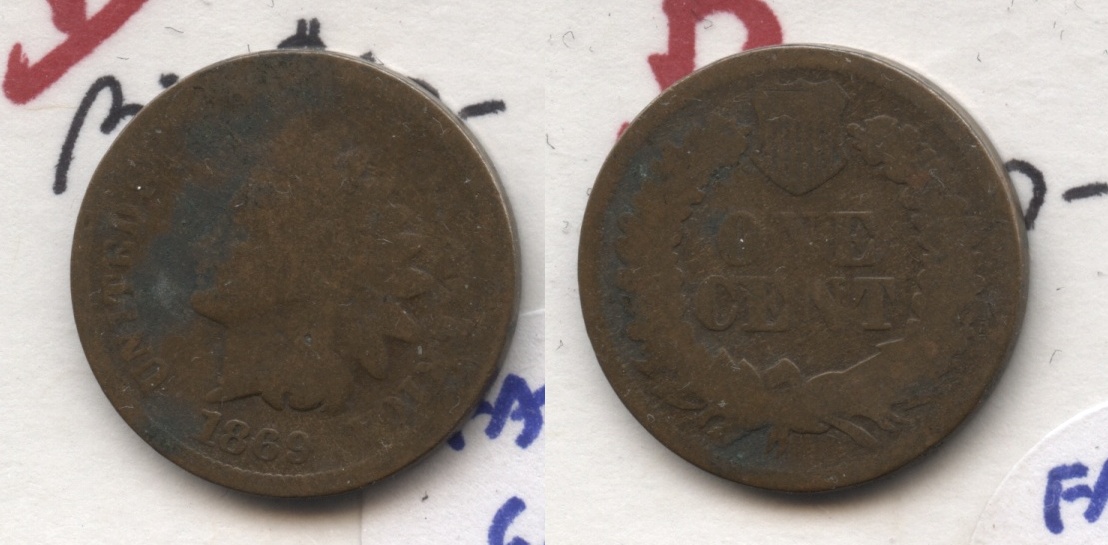1869 Indian Head Cent AG-3 #n Dark Areas