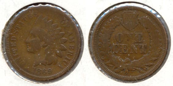 1869 Indian Head Cent Good-4