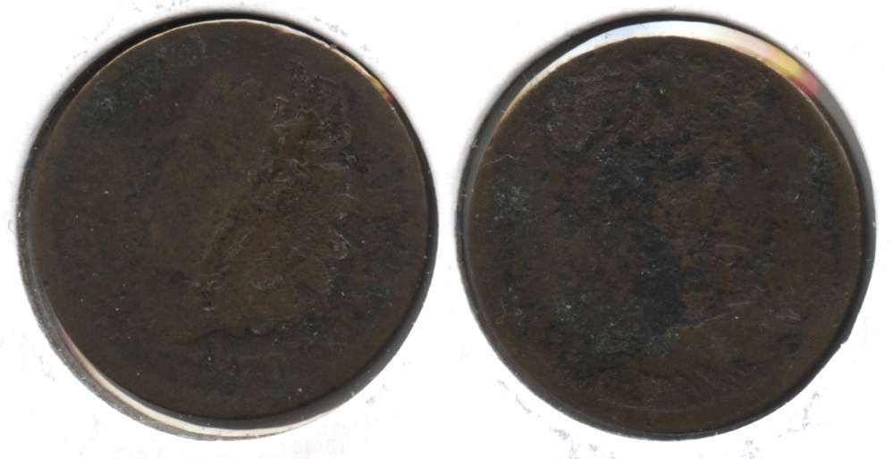 1870 Indian Head Cent Fair-2 #a