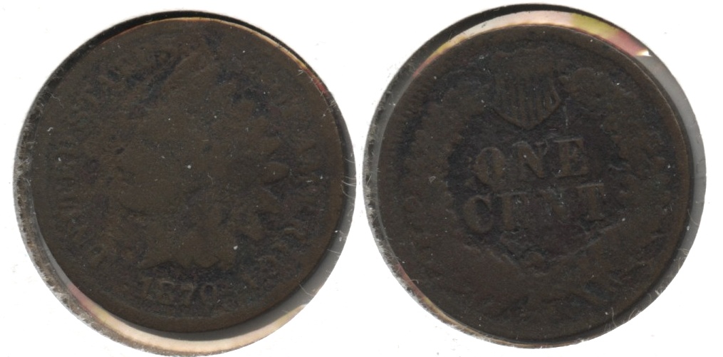 1870 Indian Head Cent Good-4 #e Rough