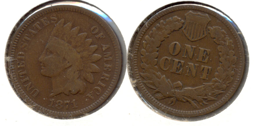 1871 Indian Head Cent Good-4