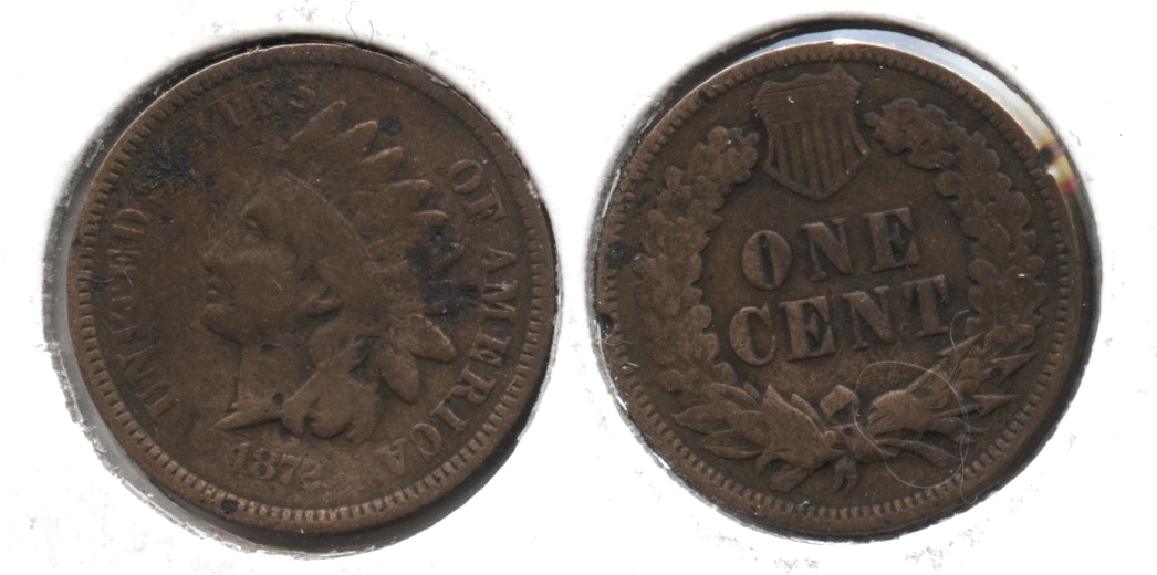1872 Indian Head Cent G-6 Porous