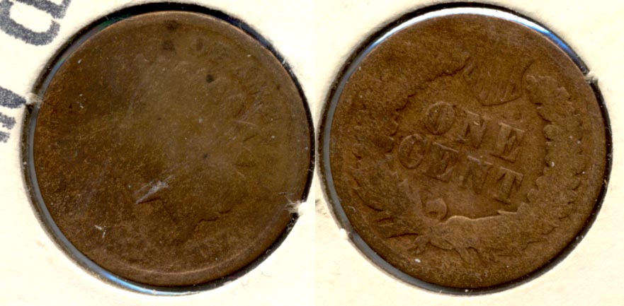 1873 Indian Head Cent AG-3 a Cleaned Retoned