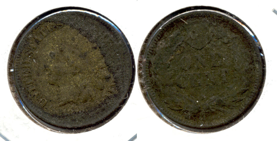1873 Indian Head Cent Fine-12 Corroded