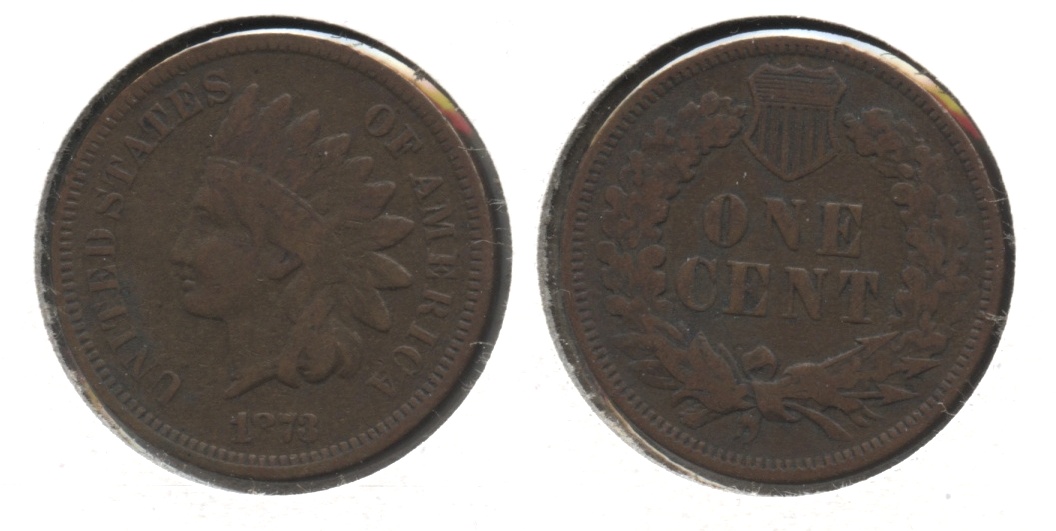 1873 Indian Head Cent Fine-12 #c