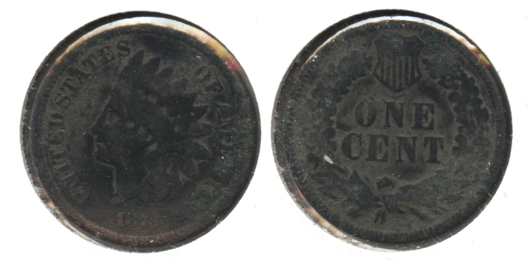 1873 Indian Head Cent Good-4 #ac Corroded