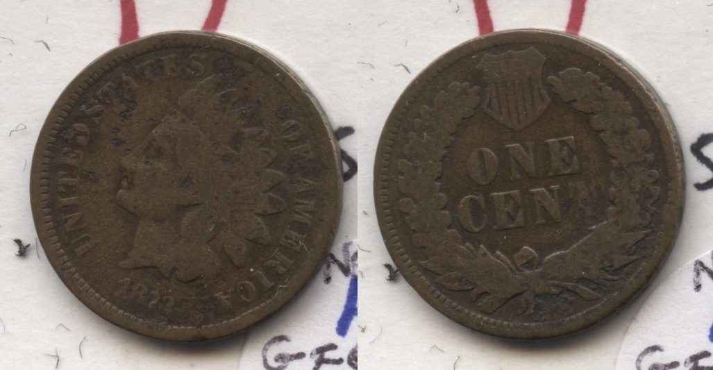 1873 Indian Head Cent Good-4 #ak Few Pits