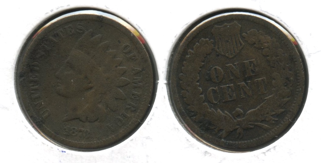 1873 Indian Head Cent Good-4 #ap Lightly Porous