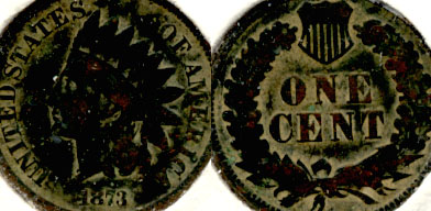 1873 Indian Head Cent Good-4 e Dark