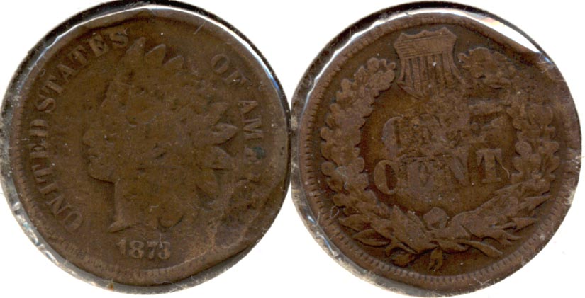 1873 Indian Head Cent Good-4 i Edge Damage