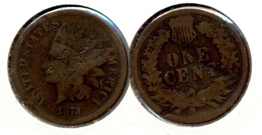 1873 Indian Head Cent Good-4 q Damage