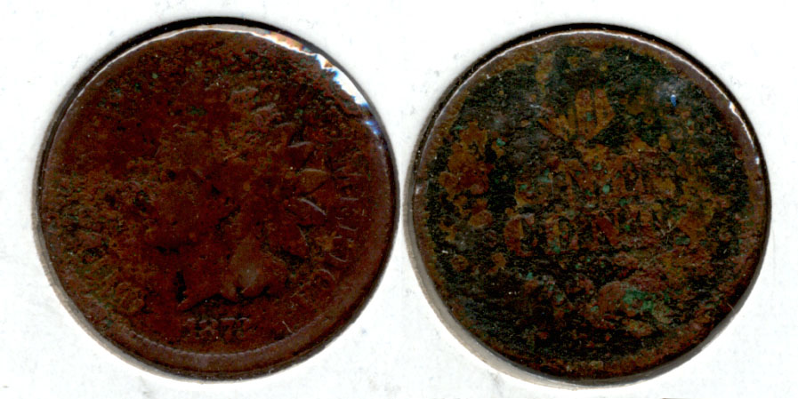 1873 Indian Head Cent Good-4 r Pitting