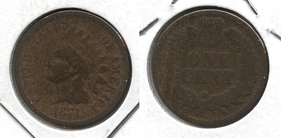 1874 Indian Head Cent AG-3 #aa Cleaned