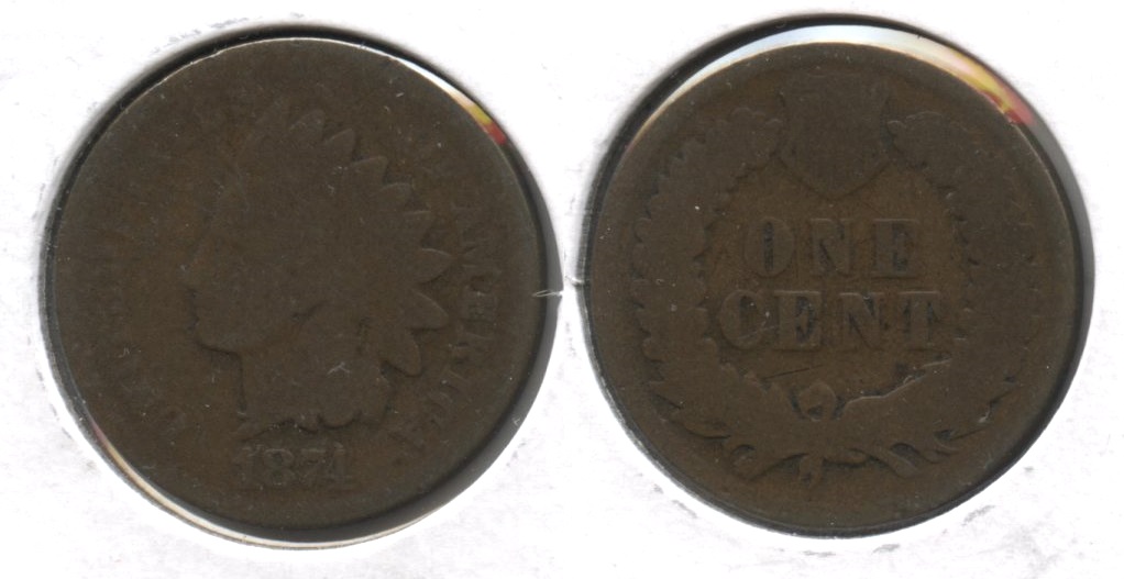 1874 Indian Head Cent AG-3 #ac