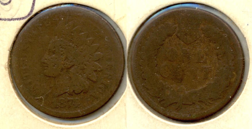1874 Indian Head Cent AG-3 b