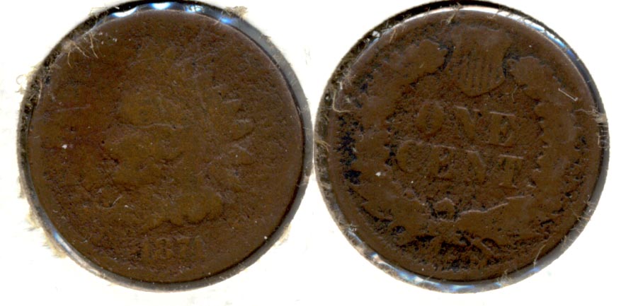 1874 Indian Head Cent AG-3 e Porous